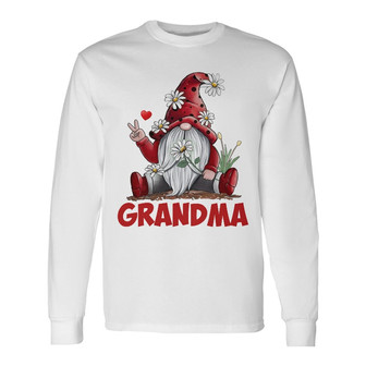 Personalized Valentine Grandma Nana Gnome Long Sleeve Shirt TID - Thegiftio UK