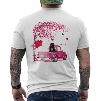 Personalized Valentine Truck Dog Back Print T-Shirt - Thegiftio UK