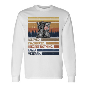 Personalized Veteran White Long Sleeve Shirt - Thegiftio UK