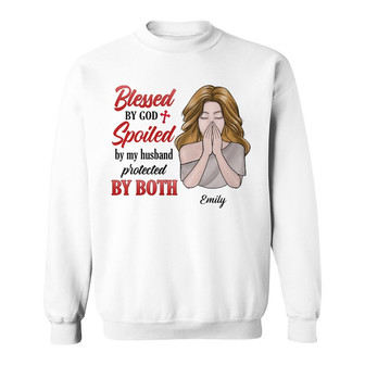 Personalized Wife Blessed By God Couple Sweatshirt - Thegiftio UK