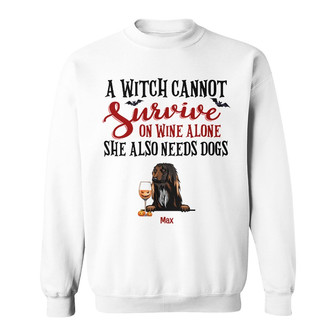 Personalized Witch Dog Fall Halloween Sweatshirt - Thegiftio UK