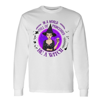 Personalized Witch Fall Halloween Long Sleeve Shirt - Thegiftio UK