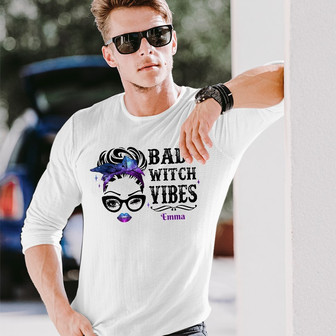 Personalized Witch Fall Halloween Long Sleeve Shirt - Thegiftio UK