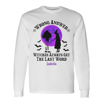 Personalized Witch Fall Halloween Long Sleeve Shirt - Thegiftio UK