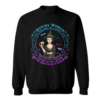 Personalized Witch Fall Halloween Sweatshirt - Thegiftio UK