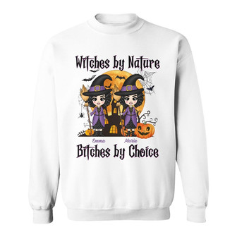 Personalized Witch Fall Halloween Sweatshirt - Thegiftio UK