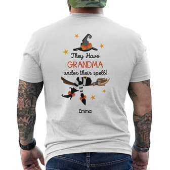 Personalized Witch Grandma Under Their Spell Back Print T-Shirt - Thegiftio UK