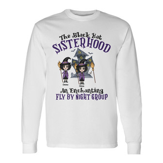 Personalized Witches Friends Fall Halloween Long Sleeve Shirt - Thegiftio UK