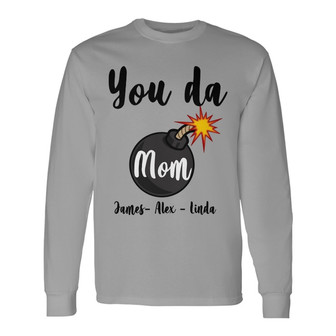 Personalized You Da Mom White Long Sleeve Shirt - Thegiftio UK