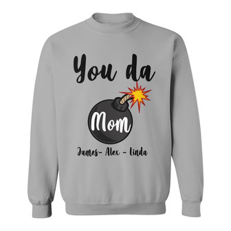 Personalized You Da Mom White Sweatshirt - Thegiftio UK