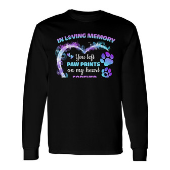 Personalized You Left Paw Prints on My Heart Dog Memorial Long Sleeve Shirt - Thegiftio UK