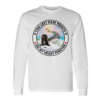 Personalized You Left Paw Prints on My Heart Dog Memorial Long Sleeve Shirt - Thegiftio UK