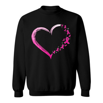 Pink Ribbon Heart Personalized Sweatshirt - Gift for Her - Thegiftio UK
