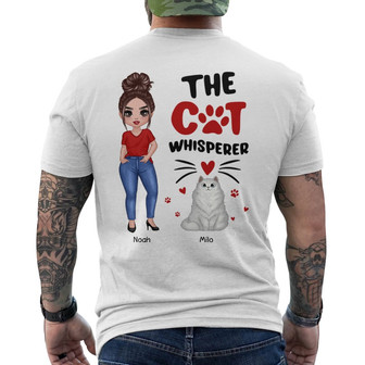 Posing Doll Woman The Cat Whisperer Custom Back Print T-Shirt - Thegiftio UK