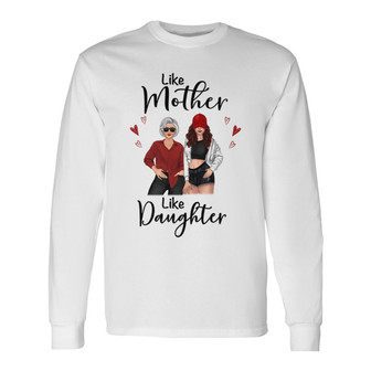 Posing Mother And Daughter Custom Long Sleeve Shirt - Gift for Mom - Thegiftio UK