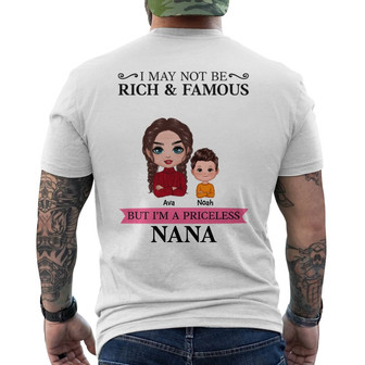 Priceless Grandma Nana Doll & Kids Custom Back Print T-Shirt - Gift - Thegiftio UK