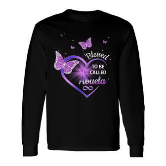 Purple Heart Butterflies Custom Long Sleeve Shirt - Gift for Family - Thegiftio UK