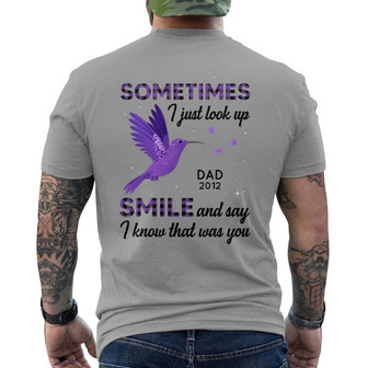Purple Hummingbird Sometimes I Just Look Up Custom Back Print T-Shirt - Thegiftio UK
