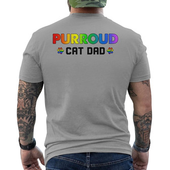 Purroud Cat Dad Custom Back Print T-Shirt - Gift for Cat Dads - Thegiftio UK