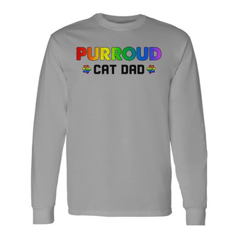 Purroud Cat Dad Custom Long Sleeve Shirt - Gift for Cat Dads - Thegiftio UK