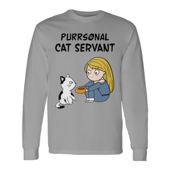 Purrsonal Servant Chibi Girl And Cats Custom Long Sleeve Shirt - Thegiftio UK