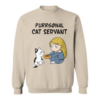 Purrsonal Servant Chibi Girl And Cats Custom Sweatshirt - Thegiftio UK