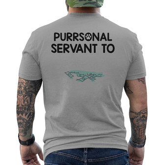 Pursonal Servant To Cats Custom Back Print T-Shirt - Cat Lovers Gift - Thegiftio UK