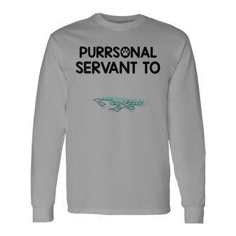 Pursonal Servant To Cats Custom Long Sleeve Shirt - Cat Lovers Gift - Thegiftio UK