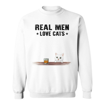 Real Men Love Cats Old Man Custom Sweatshirt - Cat Lovers Gift - Thegiftio UK