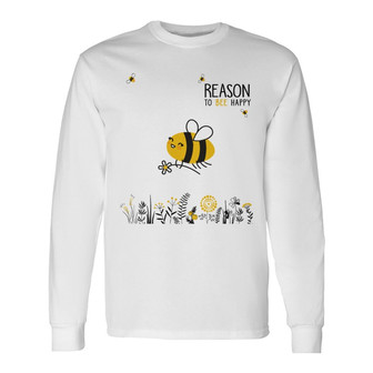 Reasons Bee Happy Personalized Long Sleeve Shirt - Gift for Mom - Thegiftio UK