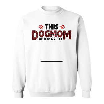 Red Pattern This Dog Mom Belongs To Custom Sweatshirt - Thegiftio UK