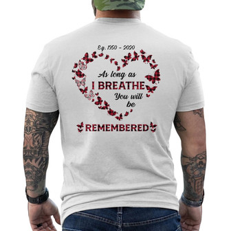 Red Plaid Butterflies Heart Personalized Back Print T-Shirt - Gift - Thegiftio UK