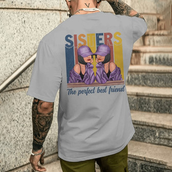 Retro Sister Personalized Back Print T-Shirt - Gift for Family - Thegiftio UK