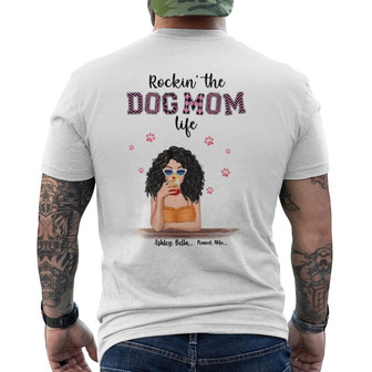 Rockin' Dog Mom Life Pink Patterned Custom Back Print T-Shirt - Thegiftio UK