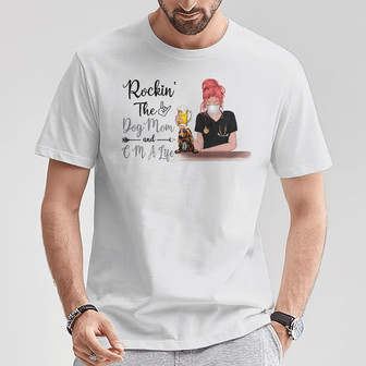Rockin The Dog Mom And Nurse Custom T Shirt - Gift for Nurse - Thegiftio UK