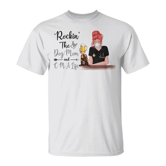 Rockin The Dog Mom And Nurse Custom T Shirt - Gift for Nurse - Thegiftio UK