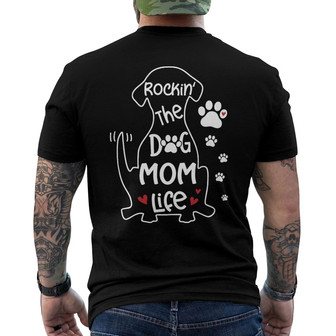 Rockin The Dog Mom Life Custom Back Print T-Shirt - Gift for Dog Moms - Thegiftio UK