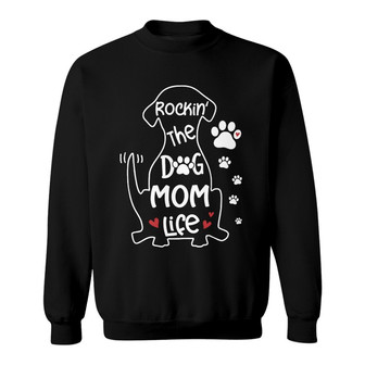 Rockin The Dog Mom Life Custom Sweatshirt - Gift for Dog Moms - Thegiftio UK