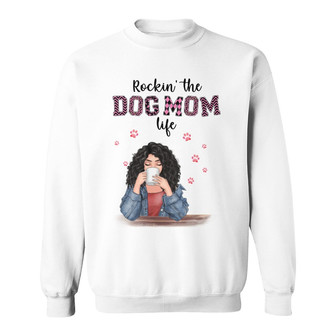 Rockin The Dog Mom Life Red Patterned Custom Sweatshirt - Gift - Thegiftio UK