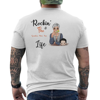 Rockin' The Mom Grandma Life Custom Back Print T-Shirt - Grandma Gift - Thegiftio UK