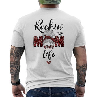 Rockin The Mom Life Messy Bun Custom Back Print T-Shirt - Gift for Mom - Thegiftio UK