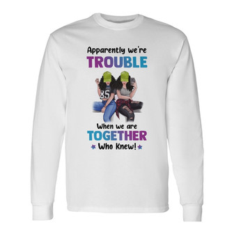 Selfie Besties Trouble Together Custom Long Sleeve Shirt - Family Gift - Thegiftio UK