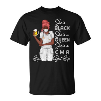 She's Black She's Queen Custom T Shirt - Gift for Nurses - Thegiftio UK