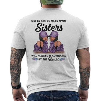 Sisters Connect By Hearts Personalized Back Print T-Shirt - Sister Gift - Thegiftio UK