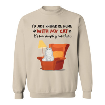 Stay Home With Fluffy Cat Custom Sweatshirt - Cat Lovers Gift - Thegiftio UK