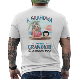 Summer Grandma And Grandkids Custom Back Print T-Shirt - Grandma Gift - Thegiftio UK