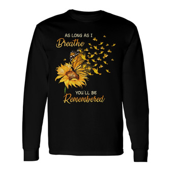 Sunflower Butterfly Angel Memorial Custom Long Sleeve Shirt - Thegiftio UK