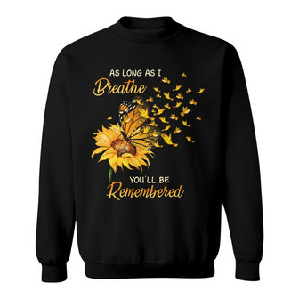 Sunflower Butterfly Angel Memorial Custom Sweatshirt - Thegiftio UK