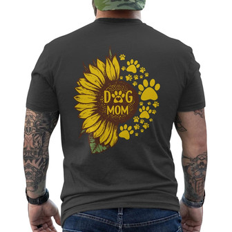 Sunflower Dog Mom Personalized Back Print T-Shirt - Gift for Dog Mom - Thegiftio UK