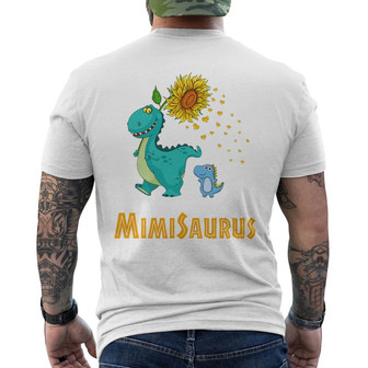 Sunflower Grandmasaurus Custom Back Print T-Shirt - Gift for Grandma - Thegiftio UK